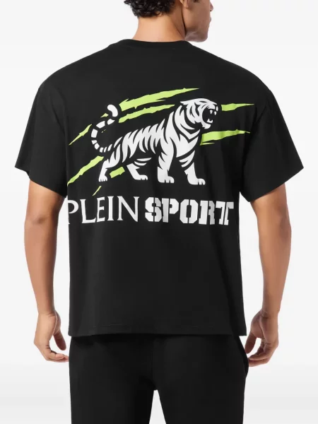 Μπλούζα Plein Sport με σχέδιο με ρίγες τίγρη μαύρο