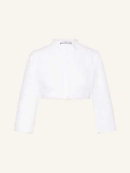 Johann & Johanna Bluzka Bawarska Z Perforowaną Koronką weiss biała