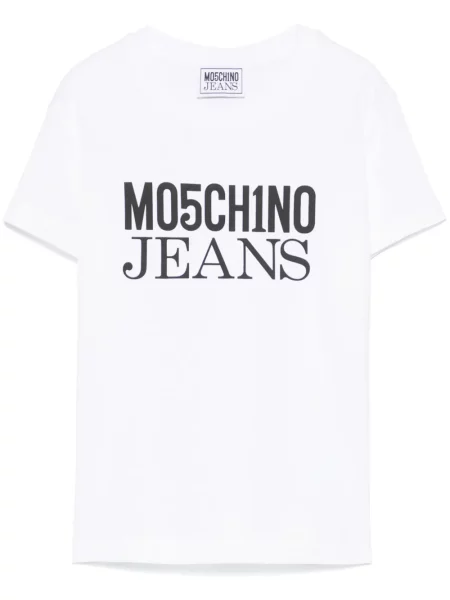 Koszulka Moschino Jeans z nadrukiem biała