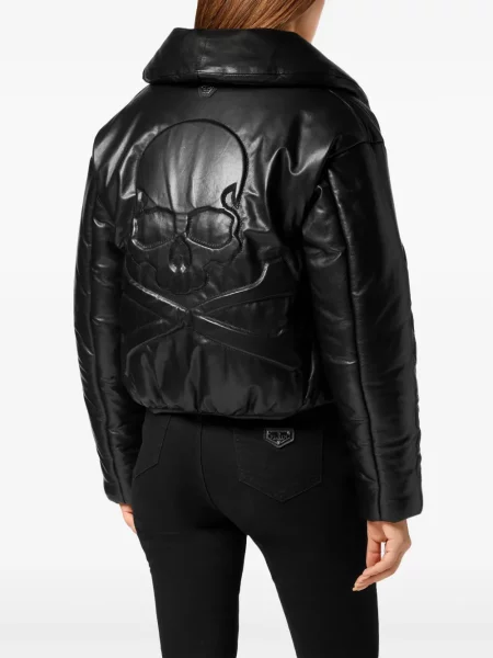 Baikeris odinė striukė Philipp Plein juoda
