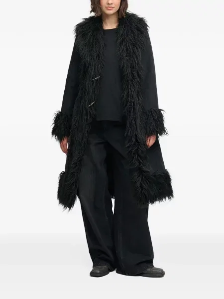 Garnitură de blană palton de blană Superdry cu blană negru