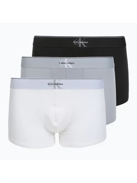 Pánske boxerky Calvin Klein Trunk 3 pairs black/misty grey/white biela
