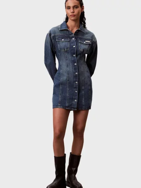 Джинсова сукня Calvin Klein Jeans синя