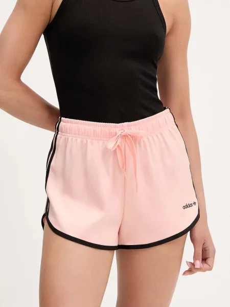 Adidas Originals szorty Sprinter Shorts z aplikacją high waist pomarańczowy