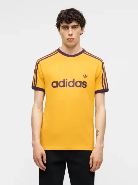 ADIDAS ORIGINALS Tričko Ringer / tmavofialová žltá