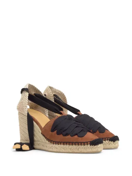 Espadrile Castaner din piele de căprioară maro
