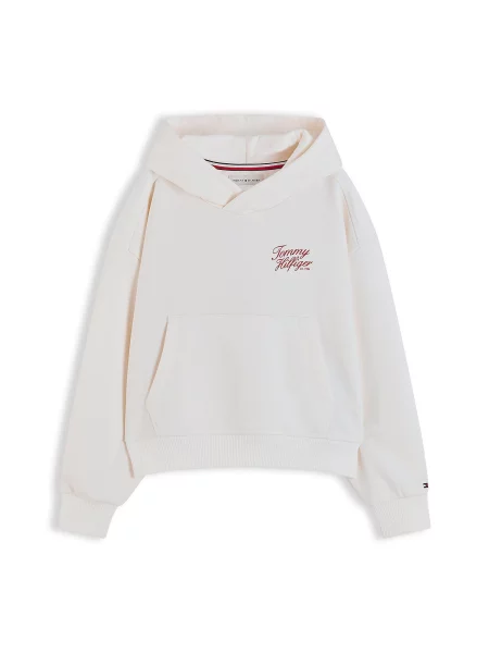 Tommy Hilfiger Mikina S Kapucí / červená bílá