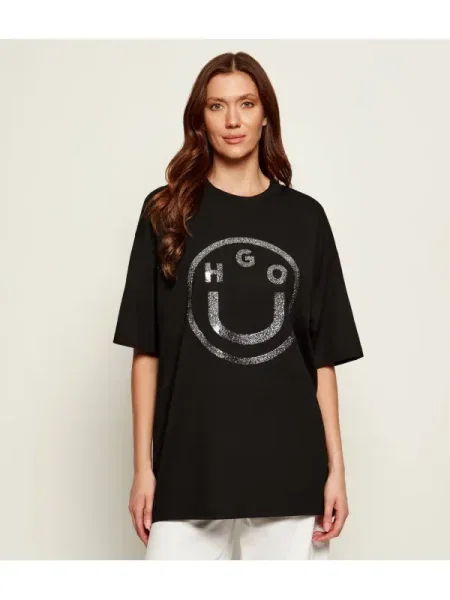 Hugo Blue Tricou | Oversize fit negru