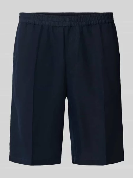 Szorty o kroju straight fit z mieszanki lnu Filippa K granatowe
