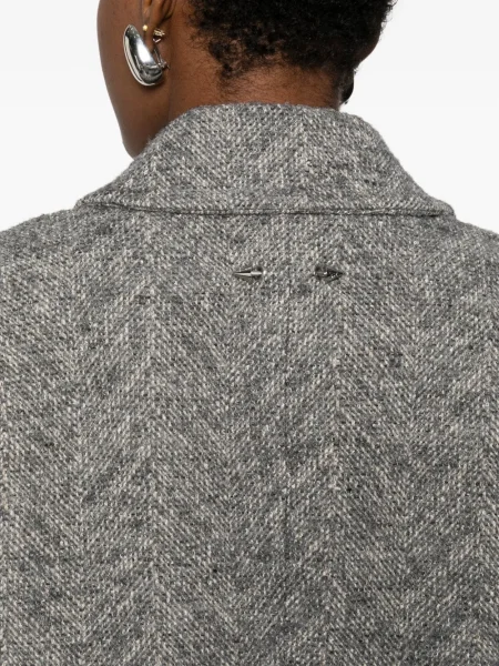 Palton Patrizia Pepe cu model herringbone gri