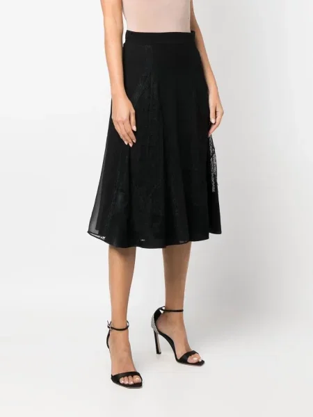 Fustă Alberta Ferretti din dantelă negru