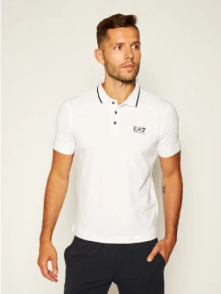 Emporio Armani Tricou polo Regular Fit alb