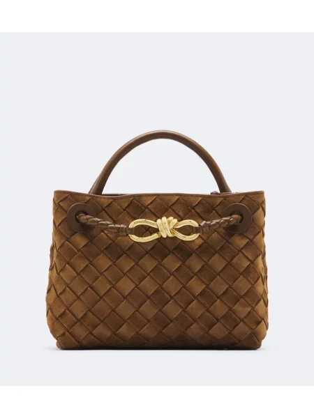 Top Bottega Veneta din piele de căprioară maro
