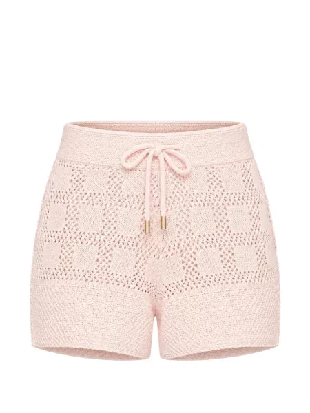 Pantaloni scurți Zimmermann tricotate cu cordon roz