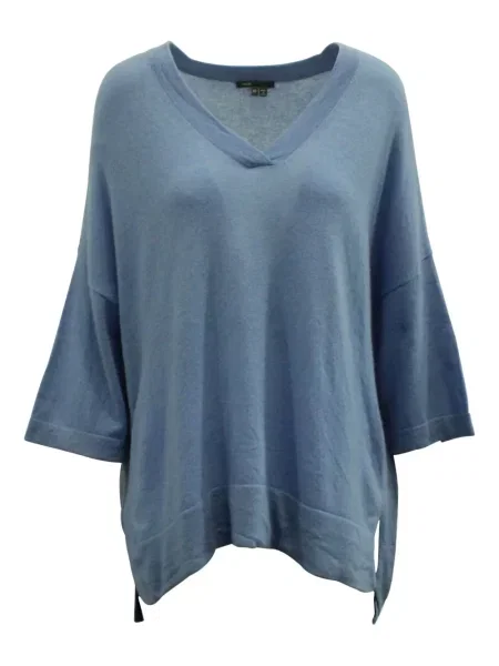 Top Vince z dekoltem w serek z rękawami 3/4 niebieski