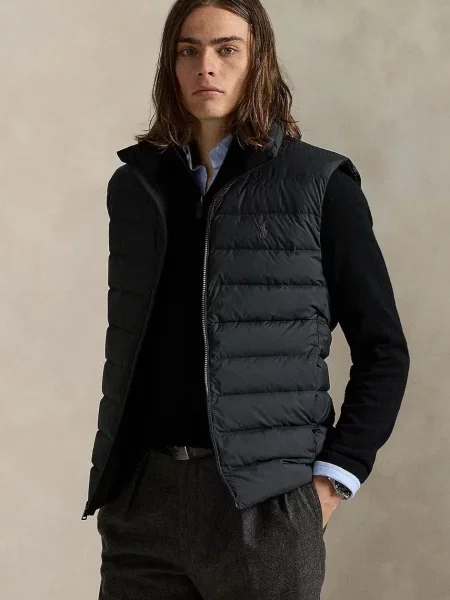 Kamizelka puchowa o kroju regular fit z wyhaftowanym logo Polo Ralph Lauren czarna