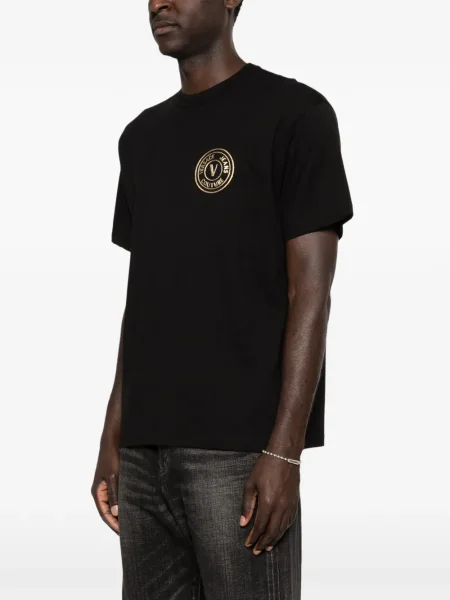 Majica Versace Jeans Couture s autogramom crna