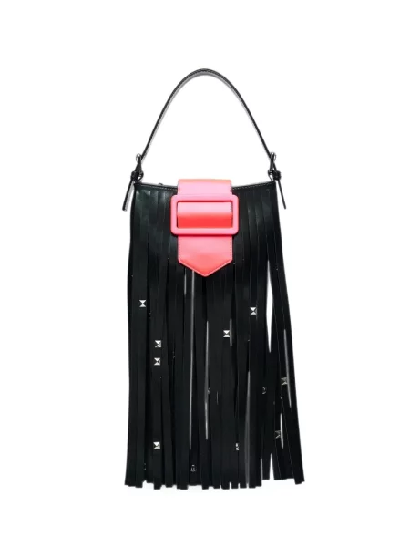 Geantă shopper Vaquera cu franjuri negru