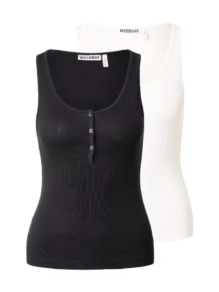 WEEKDAY Top negru alb
