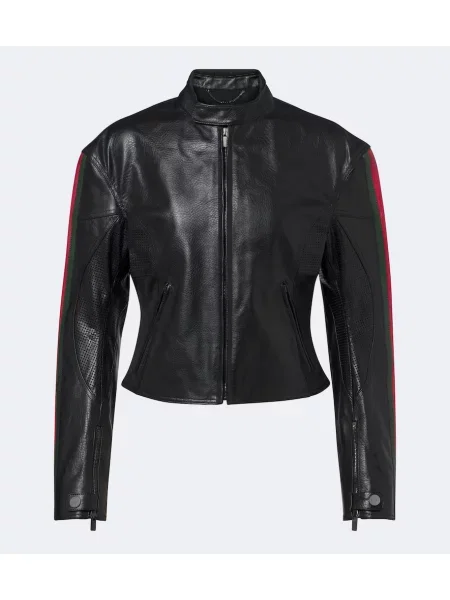 Geanta de piele Gucci cu dungi negru