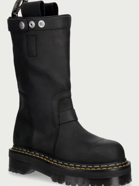 Botine Rick Owens cu platformă din nubuc negru