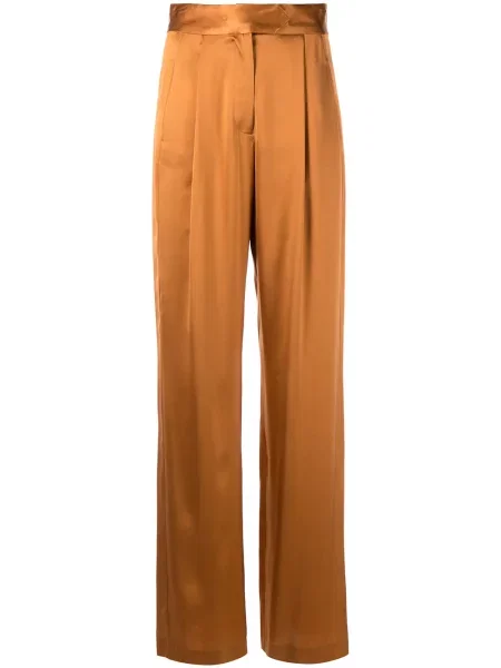 Satynowe szerokie spodnie Michelle Mason pomarańczowe