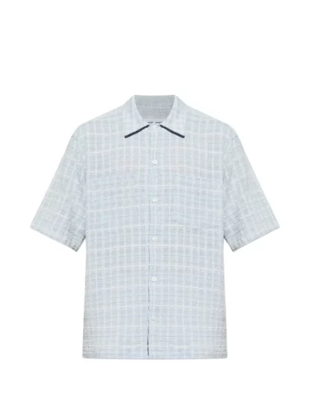 Cămașă Samsøe Samsøe în carouri albastru