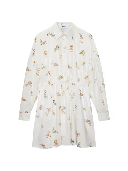 Rochie mini Msgm cu model floral cu imagine de costum alb