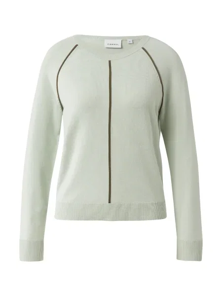 COMMA Pulover kaki / pastelno zelena