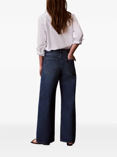 Blugi cu picior larg Calvin Klein albastru