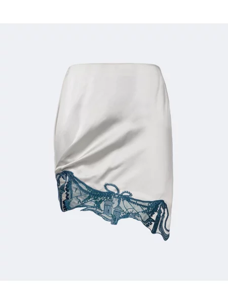 Fustă Jacques Wei cu broderie din satin