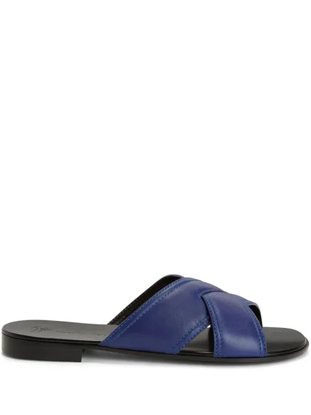 Sandale Giuseppe Zanotti din piele slip-on albastru