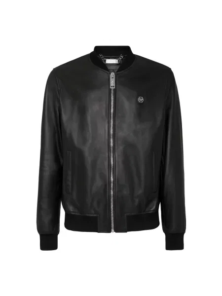 Kurtka skórzana Philipp Plein czarna