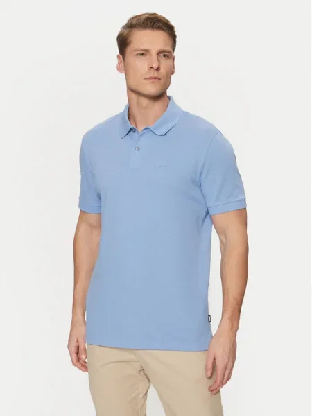 BOSS Tricou polo Pallas Albastru negru
