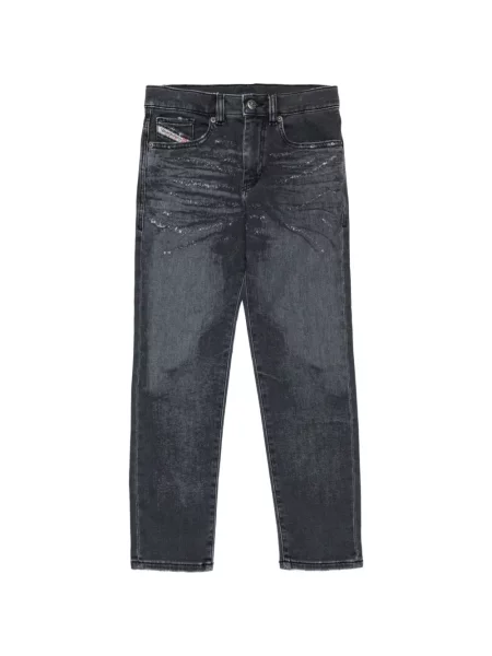 Jeansy straight leg dziecięce Diesel szare