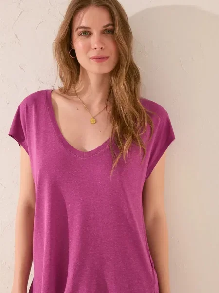 Тениска women'secret дамска лилаво розово