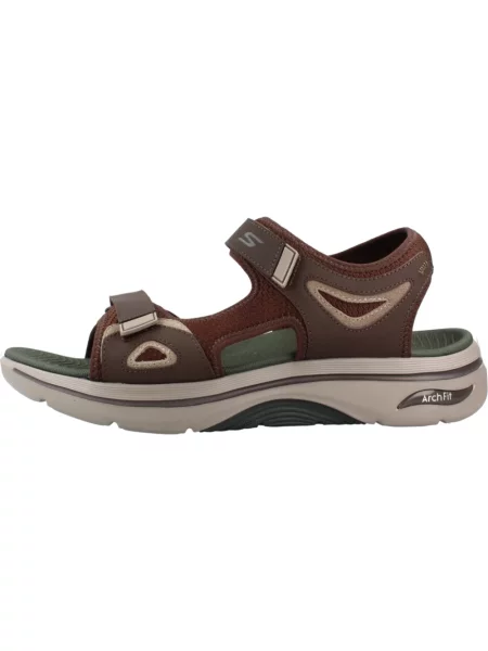 Sandały Skechers bez obcasa brązowe