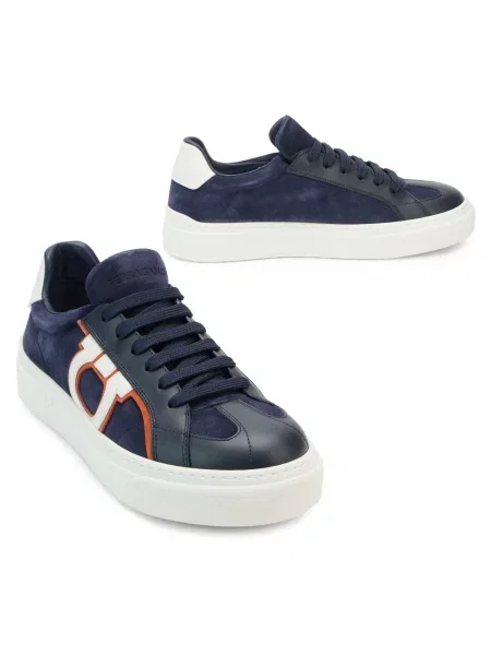 Sneakersy Ferragamo zamszowe niebieskie