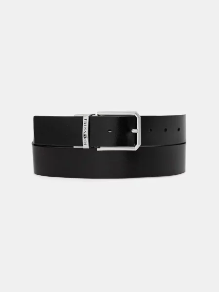 Trussardi curea reversibilă pentru bărbați din piele negru