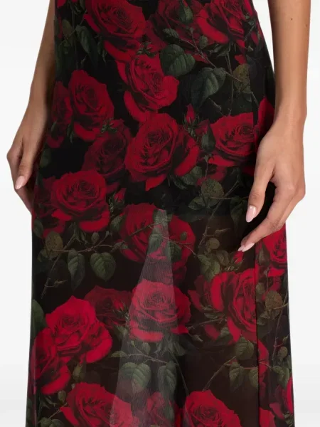 Φλοράλ μάξι φόρεμα Alice + Olivia με σχέδιο μαύρο
