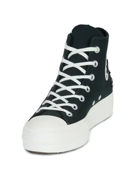 Pantofi Converse cu platformă cu mărgele negru