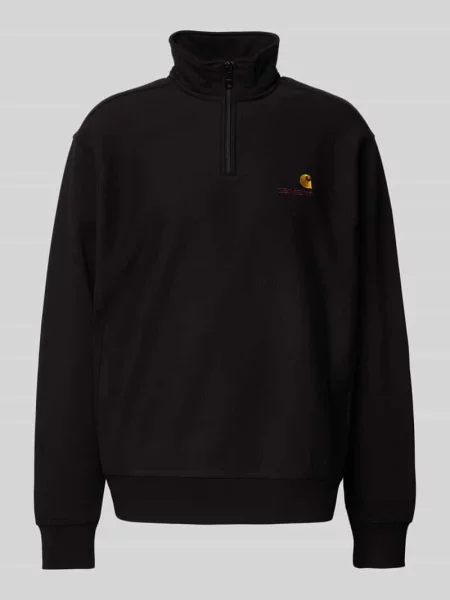 Carhartt WIP bluza Half Zip American Script Sweat z aplikacją czarny