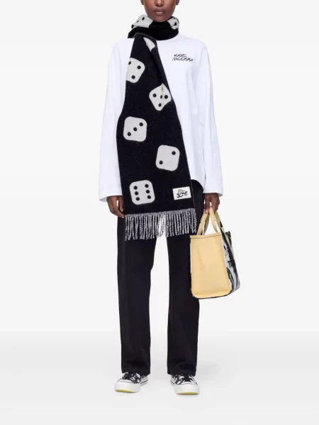Fular Marc Jacobs cu franjuri negru