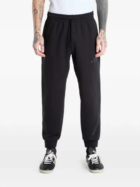 Lung hanorac Adidas cu dungi cu imagine negru