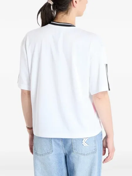 Tričko Adidas s autogramem s výstřihem do v s kapucí červené