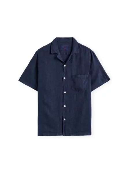 Gulerat cămașă Portuguese Flannel de in albastru