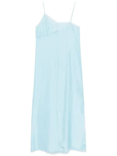 Rochie maxi Mm6 Maison Margiela de mătase de costum albastru