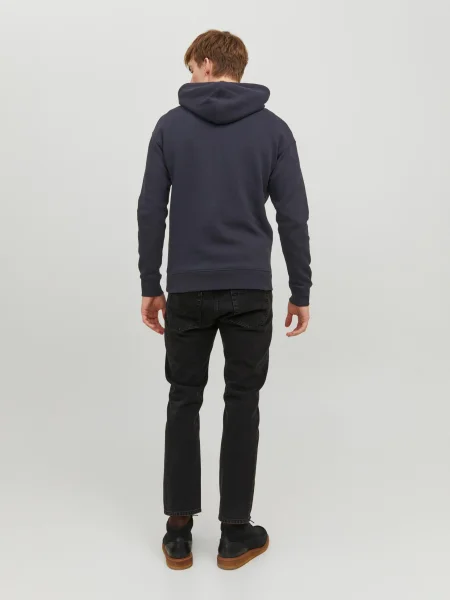 JACK & JONES Mikina STAR námornícka modrá / oranžová čierna
