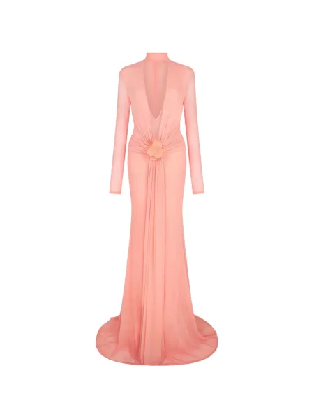 Rochie David Koma cu model floral din dantelă roz