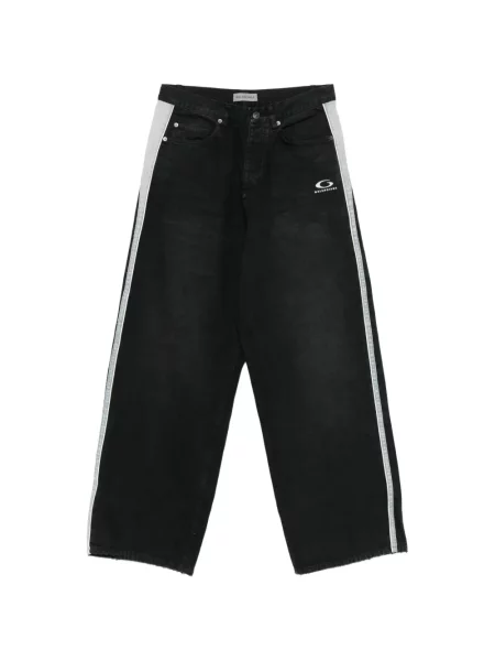 Blugi Balenciaga cu dungi cu autograf negru
